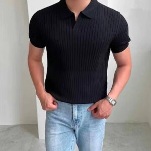 OLD MONEY POLO T-SHIRT (BLACK)
